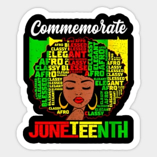 Womens Juneteenth Afro Woman Black Queen African American Melanin Sticker